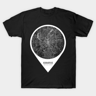 Indianapolis, USA City Map - Travel Pin T-Shirt